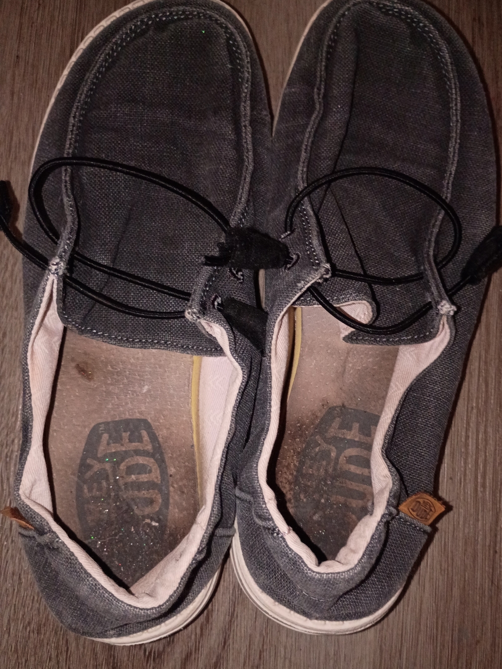 Hey Dude Womens Gray Canvas Slip-On Loafers
